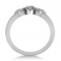 Diamond Fleur De Lis Prong Ring 14k White Gold (0.17ct)