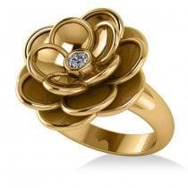 Diamond Flower Fashion Ring 14k Yellow Gold (0.06ct)