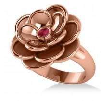 Ruby Flower Fashion Ring 14k Rose Gold (0.06ct)