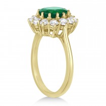 Oval Emerald and Diamond Ring 18k Yellow Gold (5.40ctw)