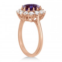 Oval Lab Alexandrite & Diamond Accented Ring in 14k Rose Gold (5.40ctw)