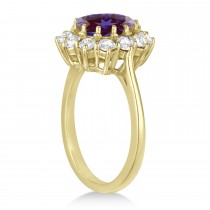 Oval Lab Alexandrite & Diamond Accented Ring in 14k Yellow Gold (5.40ctw)