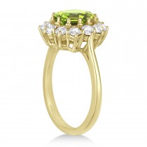 Oval Peridot & Diamond Accented Ring in 14k Yellow Gold (5.40ctw)