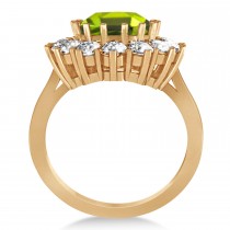 Oval Peridot & Diamond Accented Ring in 18k Rose Gold (5.40ctw)