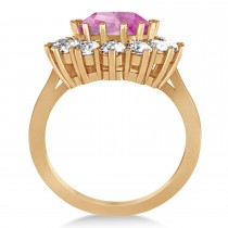 Oval Pink Sapphire & Diamond Accented Ring 18k Rose Gold (5.40ctw)