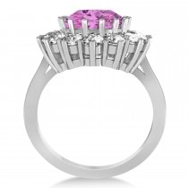 Oval Pink Sapphire & Diamond Accented Ring in Platinum (5.40ctw)