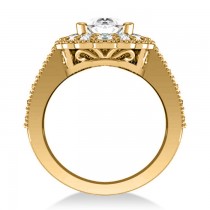 Diamond Oval Halo Engagement Ring 14k Yellow Gold (2.78ct)