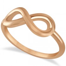 Plain Metal Infinity Loop Right-Hand Fashion Ring in 14k Rose Gold