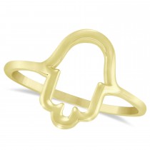Hand of God Hamsa Ladies Fine Fashion Ring 14k Yellow Gold