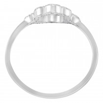 Hand of God Hamsa Ladies Diamond Ring 14k White Gold (0.15ct)