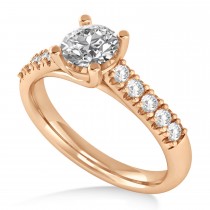 Diamond Accented Pre-Set Engagement Ring 14k Rose Gold (1.05ct)