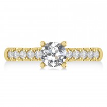Diamond Accented Pre-Set Engagement Ring 14k Yellow Gold (1.05ct)