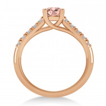 Morganite & Diamond Accented Pre-Set Engagement Ring 14k Rose Gold (1.05ct)