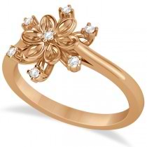 Small Diamond Snowflake Shaped Fashion Ring 14k Rose Gold (0.10ctw)