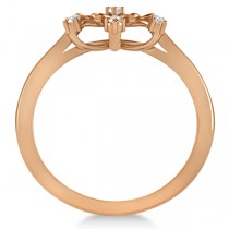 Small Diamond Snowflake Shaped Fashion Ring 14k Rose Gold (0.10ctw)