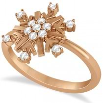 Large Diamond Snowflake Shaped Fashion Ring 14k Rose Gold (0.20ctw)