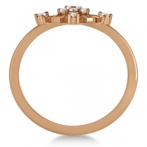 Large Diamond Snowflake Shaped Fashion Ring 14k Rose Gold (0.20ctw)