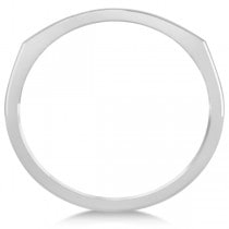Curved Sideways Cross Ring for Women 14K White Gold