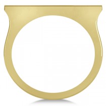 Straight Sideways Cross Ring for Women 14K Yellow Gold