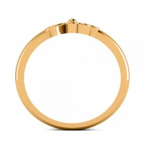 Heart Clover Fashion Ring in Plain Metal 14k Yellow Gold