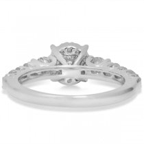 Halo Engagement Ring & Diamond Wedding Band Set 14K W. Gold 2.00ct
