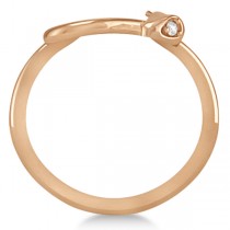 Diamond Eyed Snake Fashion Ring in 14k Rose Gold .03 carat