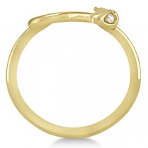 Diamond Eyed Snake Fashion Ring in 14k Yellow Gold .03 carat
