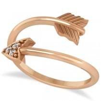 Cupid's Arrow Ring Diamond Accented  14k Rose Gold (0.05ct)