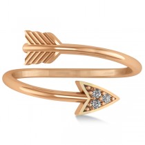 Cupid's Arrow Ring Diamond Accented  14k Rose Gold (0.05ct)