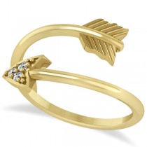 Cupid's Arrow Ring Diamond Accented 14k Yellow Gold (0.05ct)