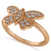 Butterfly Ring Diamond Accented14k Rose Gold  (0.23ct)