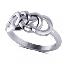 Double Infinity Fashion Ring in Plain Metal 14k White Gold