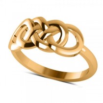 Double Infinity Fashion Ring in Plain Metal 14k Yellow Gold