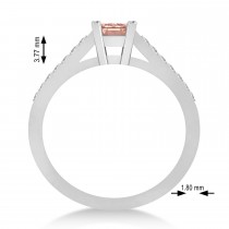 Morganite & Emerald-Cut Diamond Pre-Set Engagement Ring 14k White Gold (1.09ct)