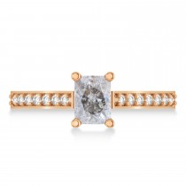 Salt & Pepper & White Emerald-Cut Diamond Pre-Set Engagement Ring 14k Rose Gold (1.09ct)