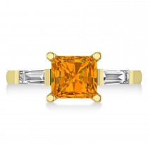 Citrine & Diamond Three-Stone Radiant Ring 14k Yellow Gold (2.12ct)