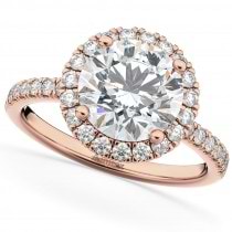 Round Halo Diamond Engagement Ring 18K Rose Gold (2.50ct)
