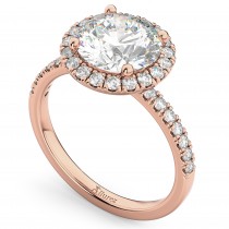 Round Halo Diamond Engagement Ring 18K Rose Gold (2.50ct)