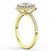 Round Halo Diamond Engagement Ring 18K Yellow Gold (2.50ct)