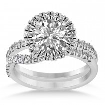 Diamond Round-Cut Halo Bridal Set 18K White Gold (2.77ct)
