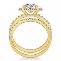 Diamond Round-Cut Halo Bridal Set 18K Yellow Gold (2.77ct)