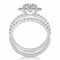 Diamond Round-Cut Halo Bridal Set Platinum (2.77ct)