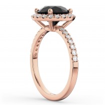 Halo White & Black Diamond Engagement Ring 18K Rose Gold (2.50ct)