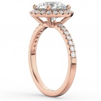 Diamond Accented Halo Engagement Ring Setting 18k Rose Gold (0.50ct)