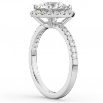 Diamond Accented Halo Engagement Ring Setting 18k White Gold (0.50ct)