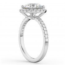 Round Halo Lab Grown Diamond Engagement Ring 14K White Gold (2.50ct)