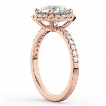 Round Halo Lab Grown Diamond Engagement Ring 18K Rose Gold (2.50ct)