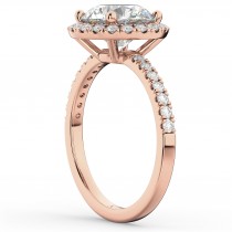 Halo Moissanite & Diamond Engagement Ring 18K Rose Gold 2.10ct