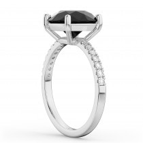 White & Black Diamond Engagement Ring 14K White Gold (2.21ct)