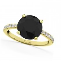 White & Black Diamond Engagement Ring 18K Yellow Gold (2.21ct)